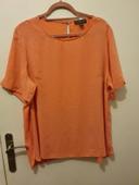 Blouse fluide manches courtes corail