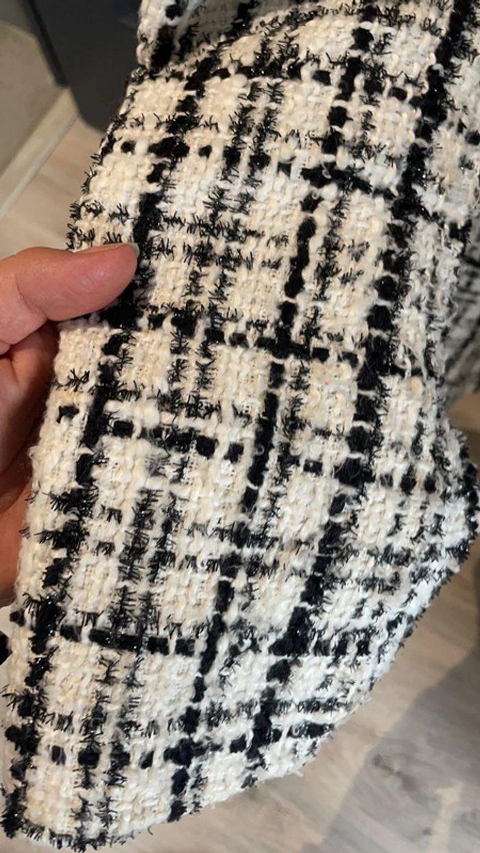 Veste jacquard noir et blanc à carreaux - photo numéro 3