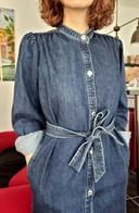 Robe ceinture denim jean rétro 36