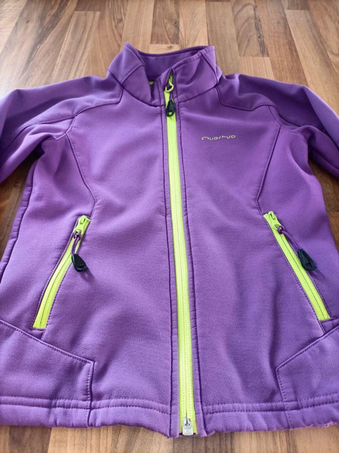 Veste imperméable et polaire quechua violette 4 ans - photo numéro 2