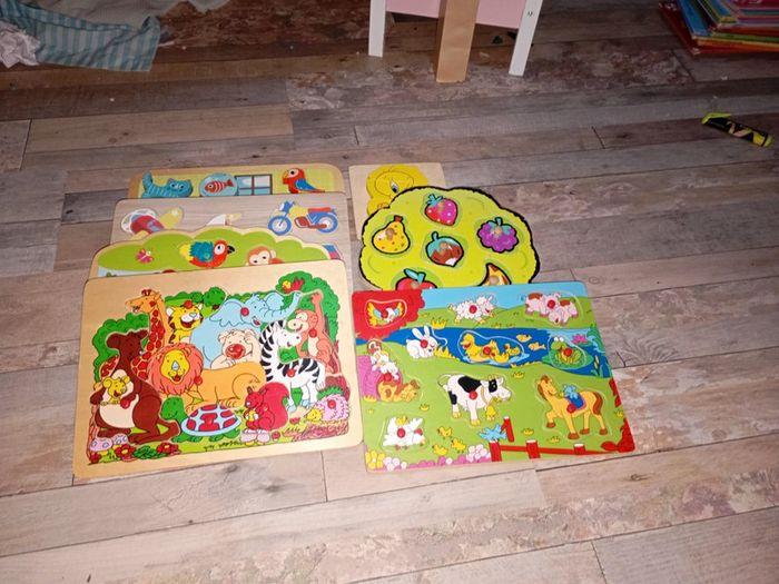 Lot de 7 puzzle encastrables en bois - photo numéro 1