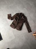 Veste simili cuir marron