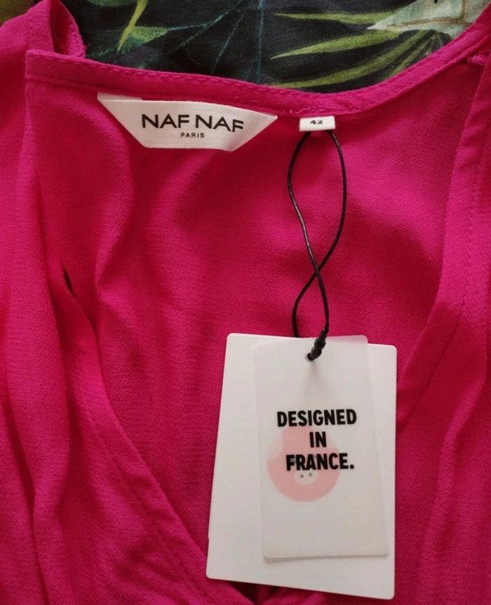 Robe manches courtes rose fuschia taille 42 Naf Naf - photo numéro 3