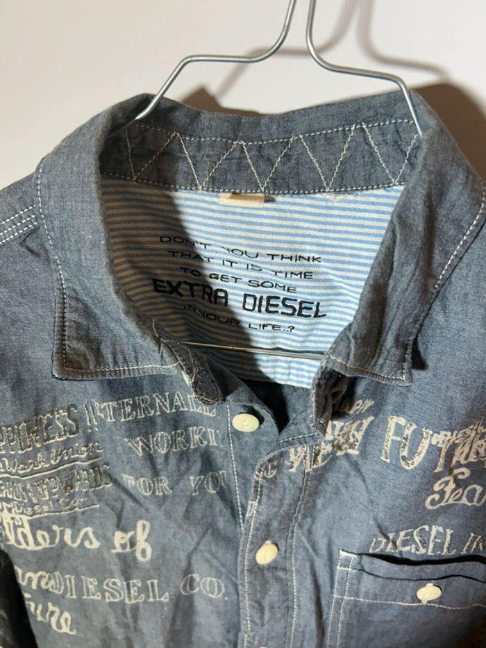 Chemise manches courtes Diesel jean bleu - photo numéro 2