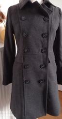 Manteau mi long gris, style rétro officier,  H&M