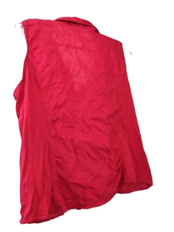 Top rouge boutonné Scottage Taille 3 manches 3/4 T42 - photo numéro 2