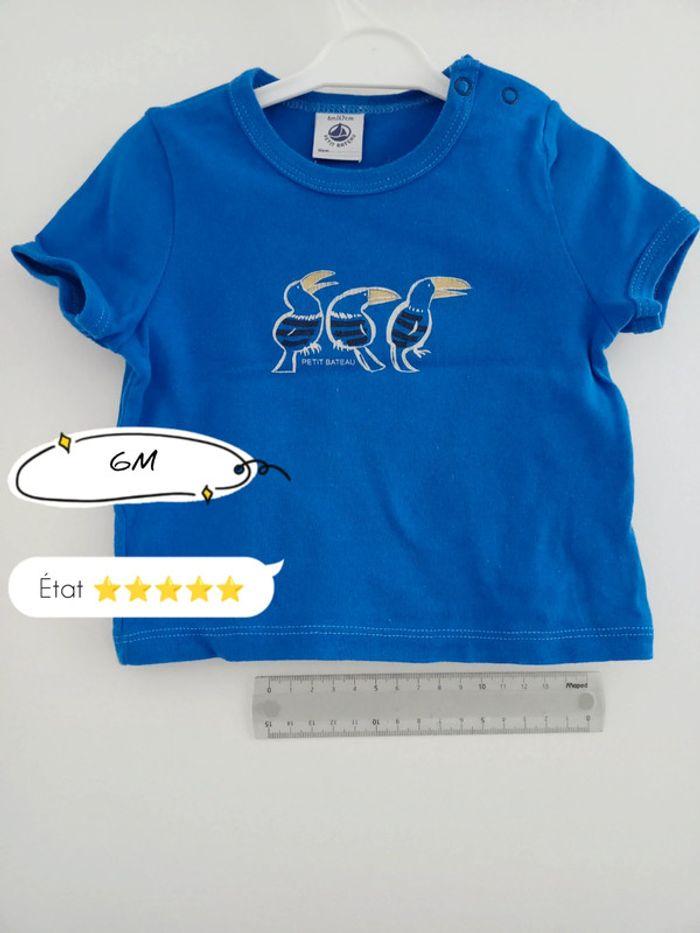 T-shirt manches courtes Petit Bateau 6M 67cm Toucans - photo numéro 1