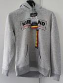 Sweat capuche gris unisexe décontracté taille S/M marque Kirkland