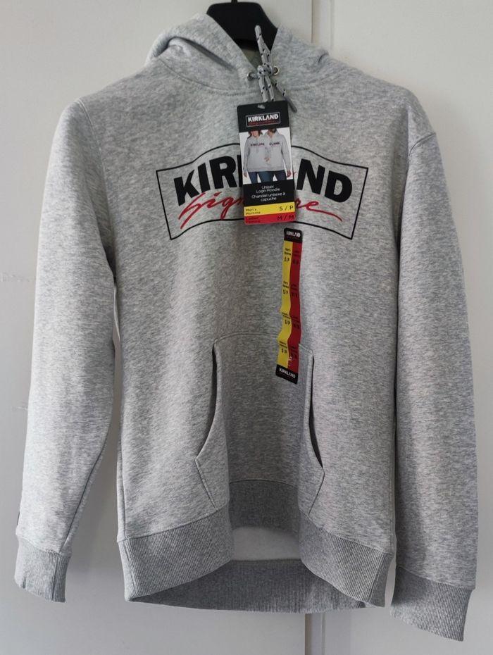 Sweat capuche gris unisexe décontracté taille S/M marque Kirkland - photo numéro 1