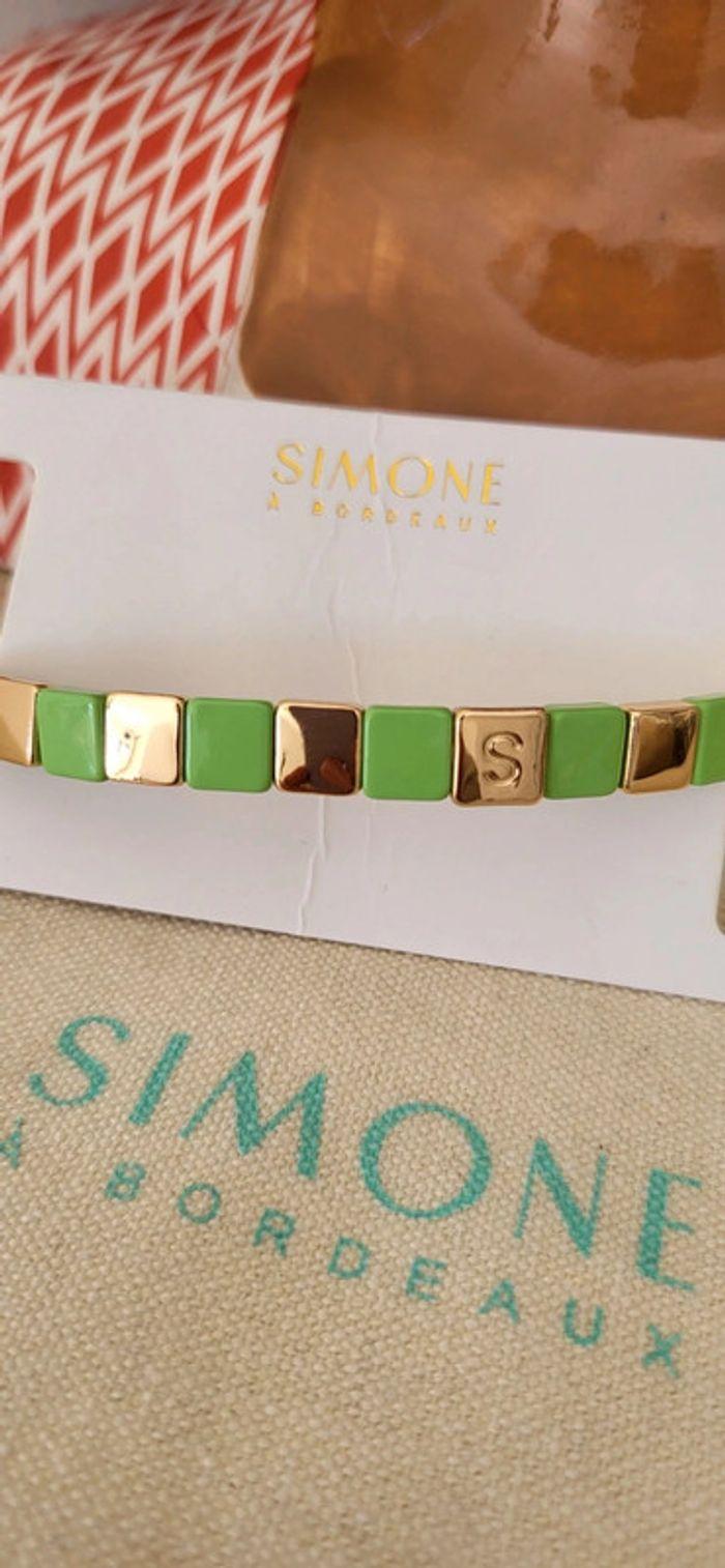 Bracelet simone à Bordeaux doré et vert - photo numéro 3