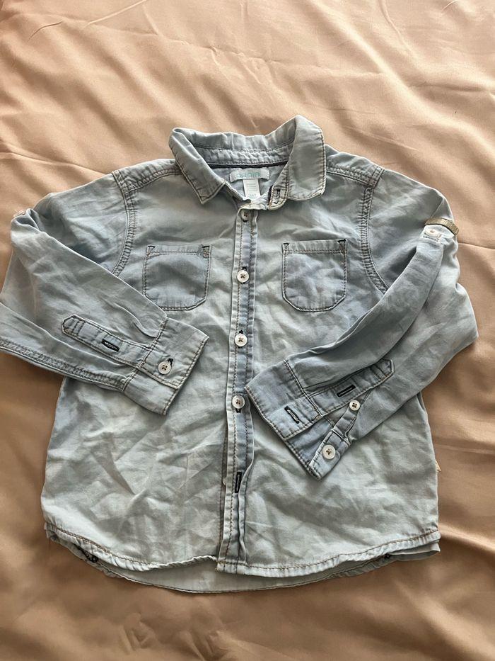 Chemise en jean bleu très clair 3 ans - photo numéro 1