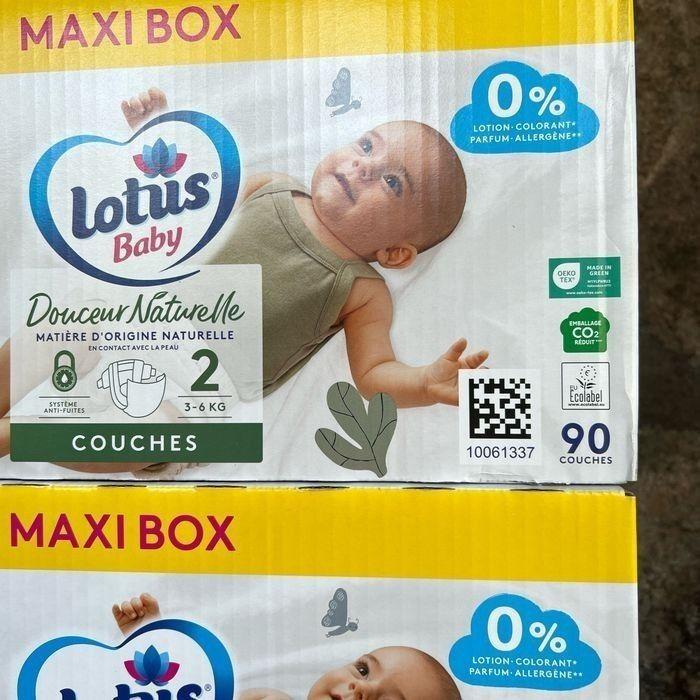 Lot 2 cartons Lotus Baby Taille 2 : 180 Couches - photo numéro 3