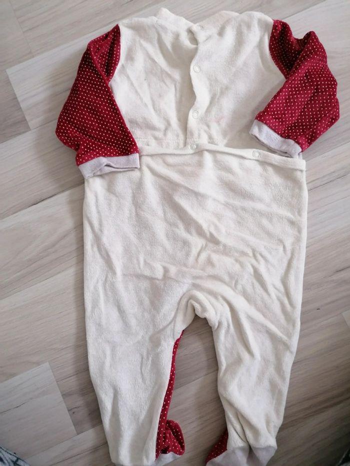 Pyjama une pièce beige et rouge 74 cm - photo numéro 2