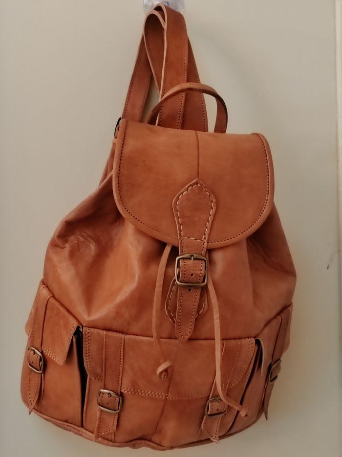 Joli sac à dos en cuir fluid de couleur Camel - photo numéro 9