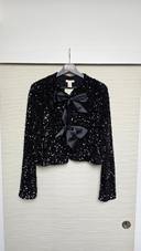 Veste gilet sequins noirs noeuds H&M