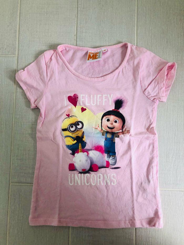 Tee-shirt fille taille 8 ans rose les minions - photo numéro 1