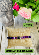 Bracelet œil du diable en perle violettes