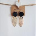 Boucles d'oreilles noires et dorées LC258