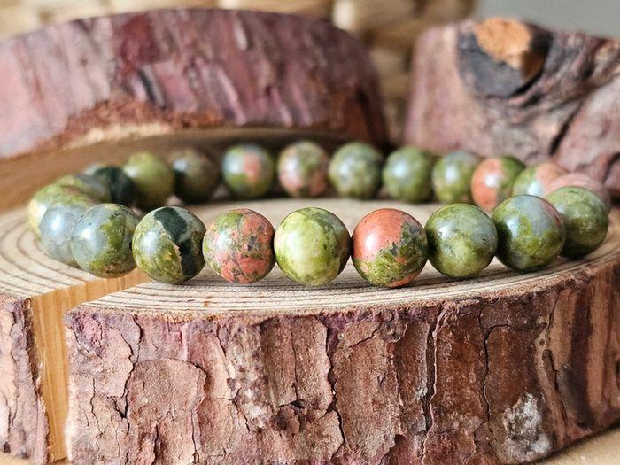 Bracelet Unakite 8mm Bracelet En Perles De Pierres Naturelles - photo numéro 1