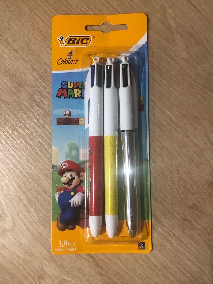 Lot 3 stylos bic 4 couleurs Mario kart