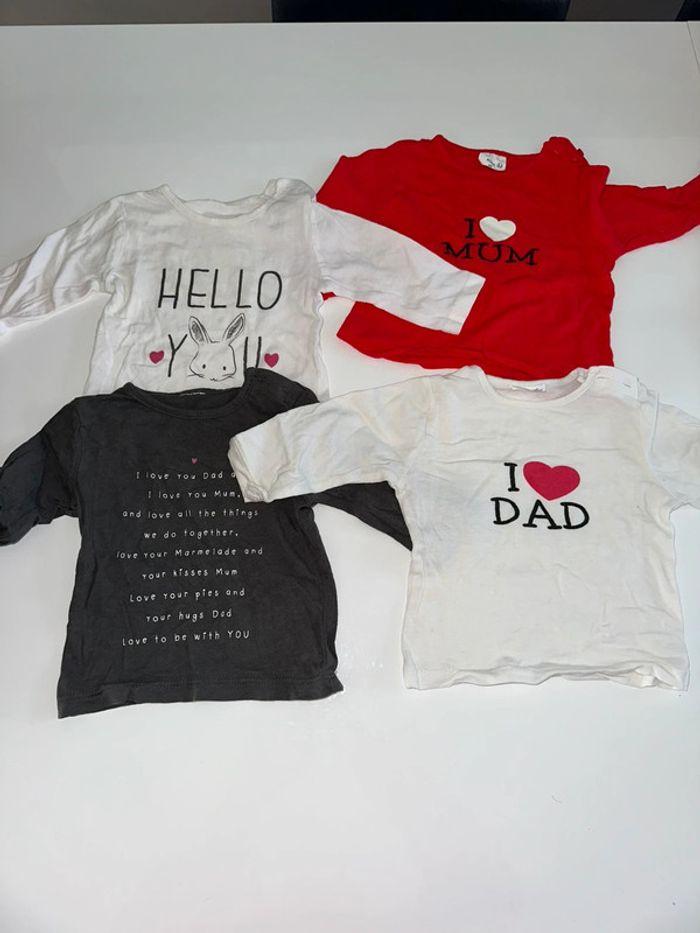 Lot 4 t-shirt bebe fille 6 mois - photo numéro 1