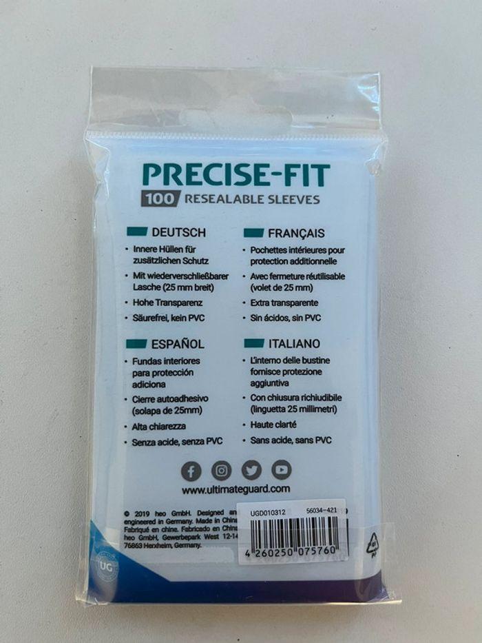 1 paquet de 100 precise fit resealable sleeves 60 x 87 - photo numéro 2