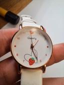 Montre Gaiety fraise blanche et dorée