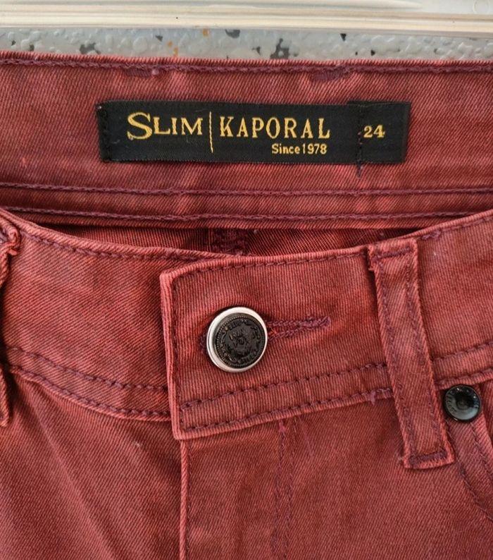 Jean enduit slim bordeaux Kaporal taille 34 - photo numéro 5