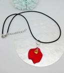 🌹Collier strass jaune et son pétale de coquelicot🌹