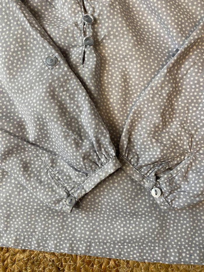 Blouse manches longues grise à pois blanc Tex taille 2/3 ans - photo numéro 4