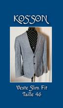 Veste de costume / blazer en lin marine et blanc taille 46 Kos'Son