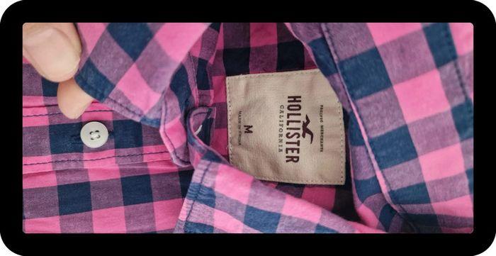 Chemise Femme cintrèe Hollister a carreaux rose et marine et manches longues / taille M - photo numéro 3