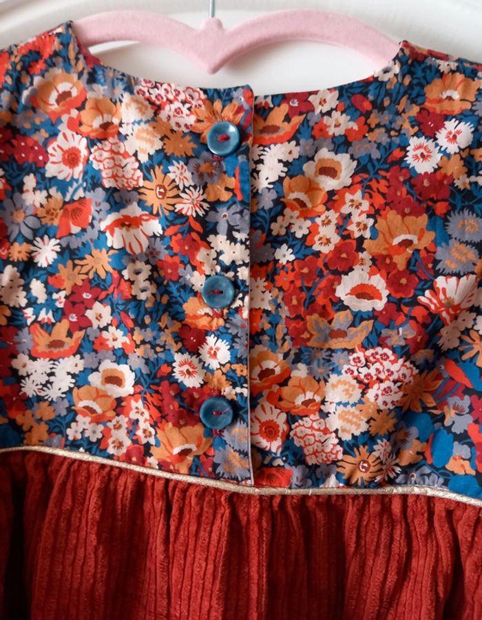 Robe liberty Thorpe et velours terra cotta Couturière 4 ans - photo numéro 5