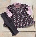 Ensemble pull et legging lapin rose et gris 6 mois