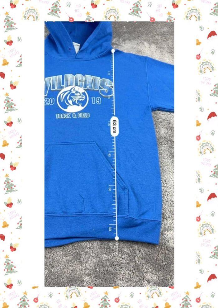 👕 Sweat à capuche University Rare Vintage y2k 90s 2000s Wildcats Track & Field 2019 Bleu Taille S 👕 - photo numéro 3