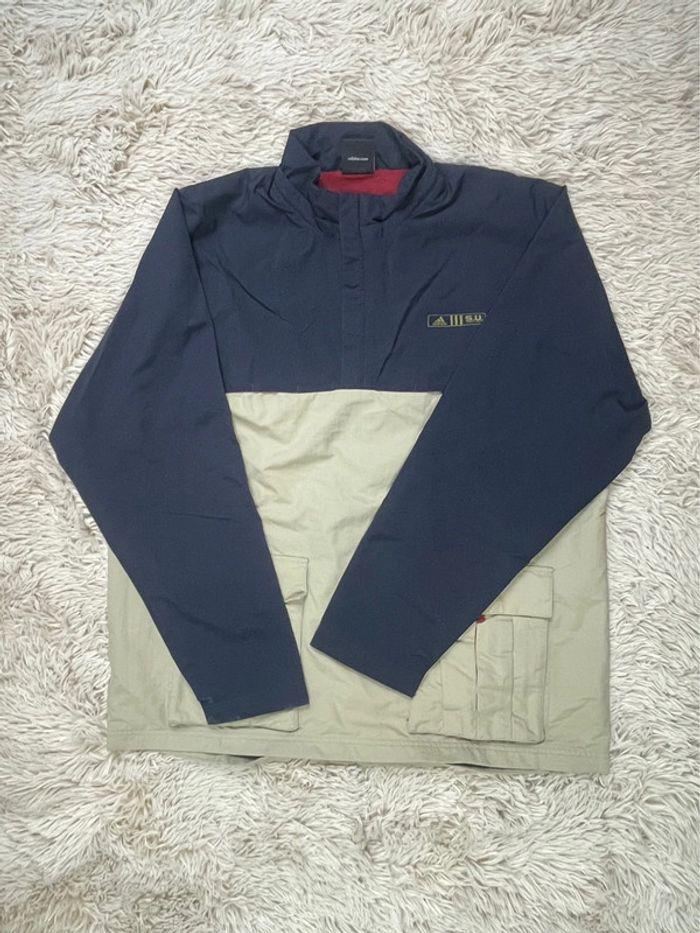 Veste  1/4 zip adidas vintage beige imperméable veste randonnée pêche année 2003 - photo numéro 1