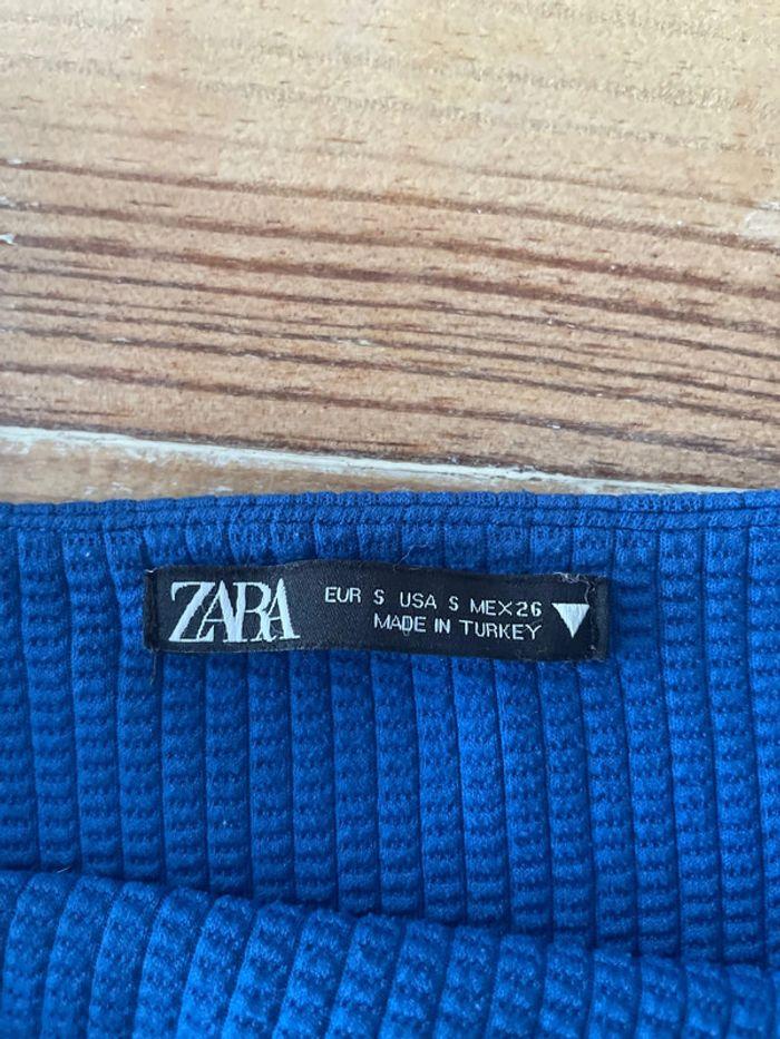 Crop top bleu Zara taille S - photo numéro 3