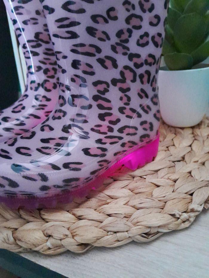 Bottes de pluie lumineuses roses guépard 24 25 - photo numéro 2