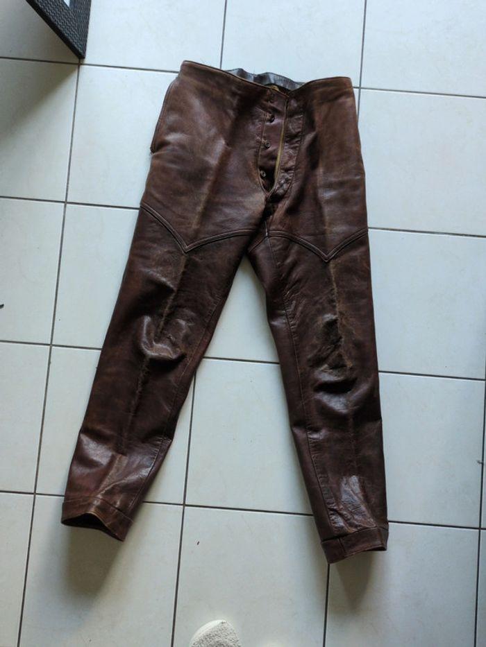 Pièce unique ! Pantalon en cuir fait main 40 - photo numéro 1