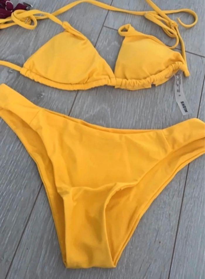 Lot de 2 maillots 2 pièces jaune prune - photo numéro 6