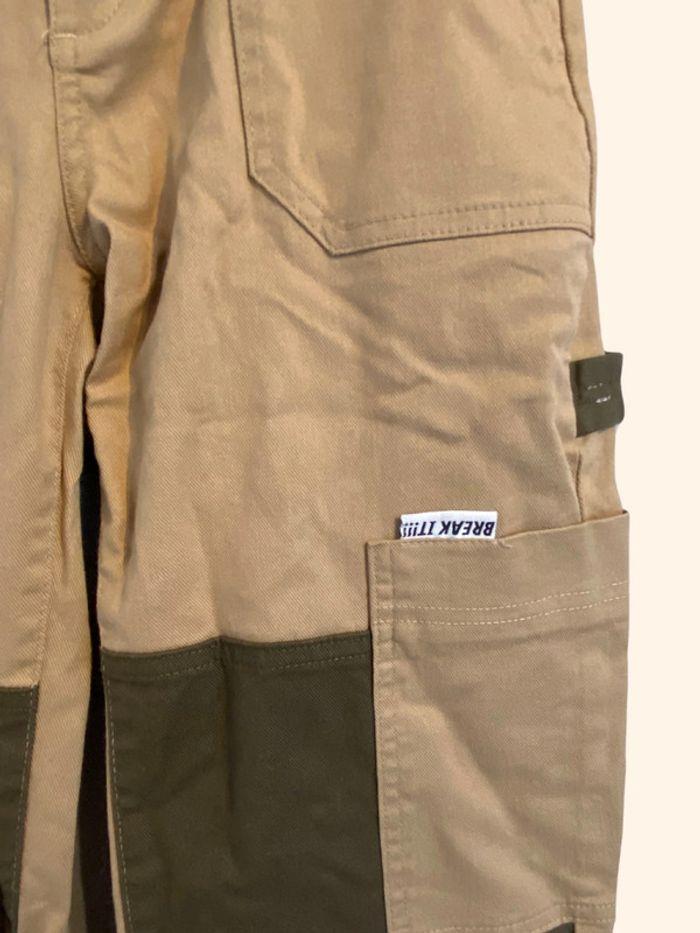 Pantalon baggy cargo marron clair avec ceinture intégrée - taille XS - photo numéro 2