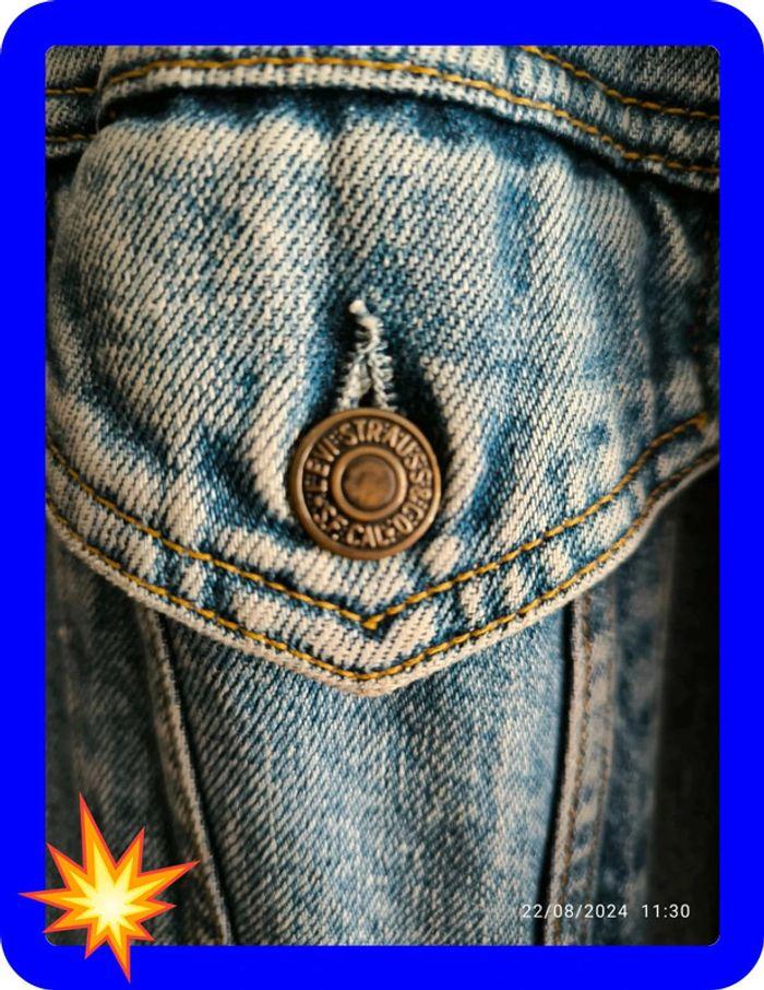 Veste en jeans  bleu clair Levi's vintage taille xxl - photo numéro 3