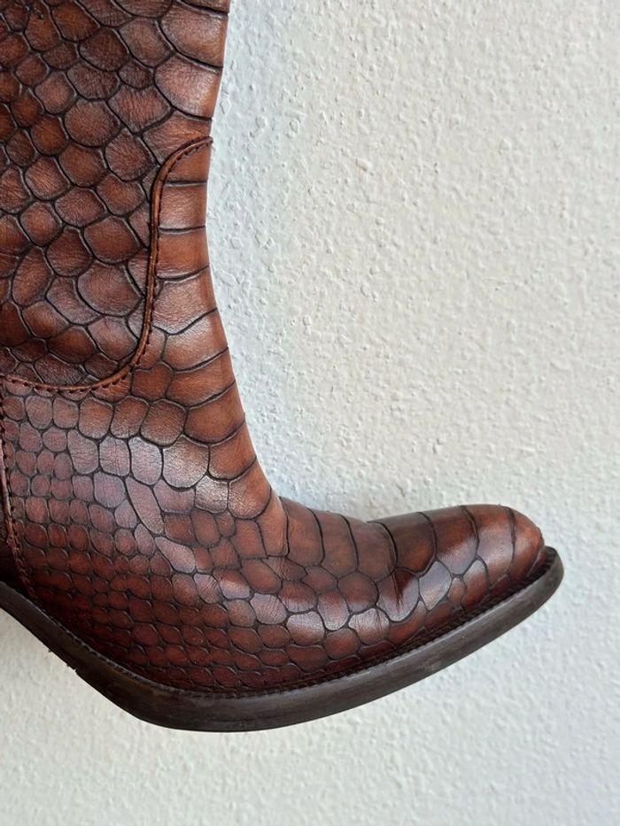 Bottes Donna Piu’ en cuir effet croco marron, pointure 36 - photo numéro 6