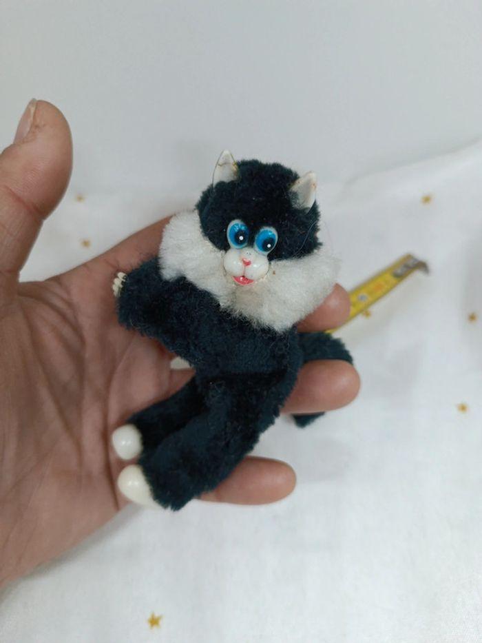 Chat cat petit mini small little noir black blanc white clip vintage sylvester 80 ancien yeux bleu - photo numéro 1