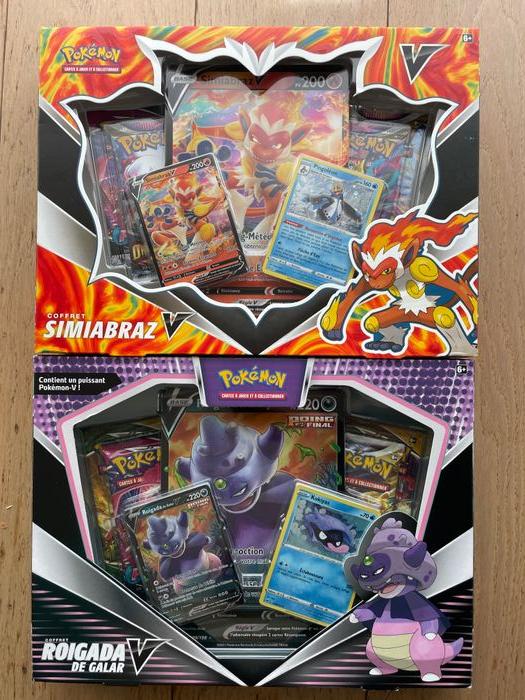 Lot de 2 coffrets Pokemon Roigada V et Simiabraz V - photo numéro 1