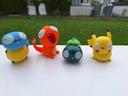 Lot de 4 figurines Pokémon rigolotes Salamèche, Carapuce, Bulbizarre, Pikachu