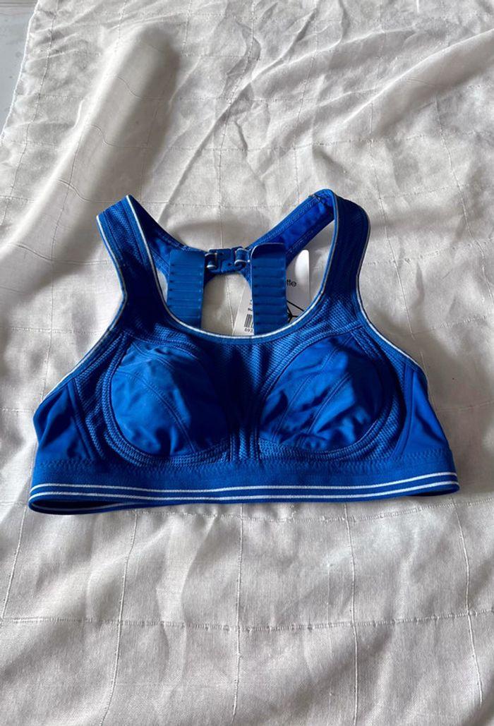 Brassière de sport taille 70A bleu et blanche marque Yvette - photo numéro 1