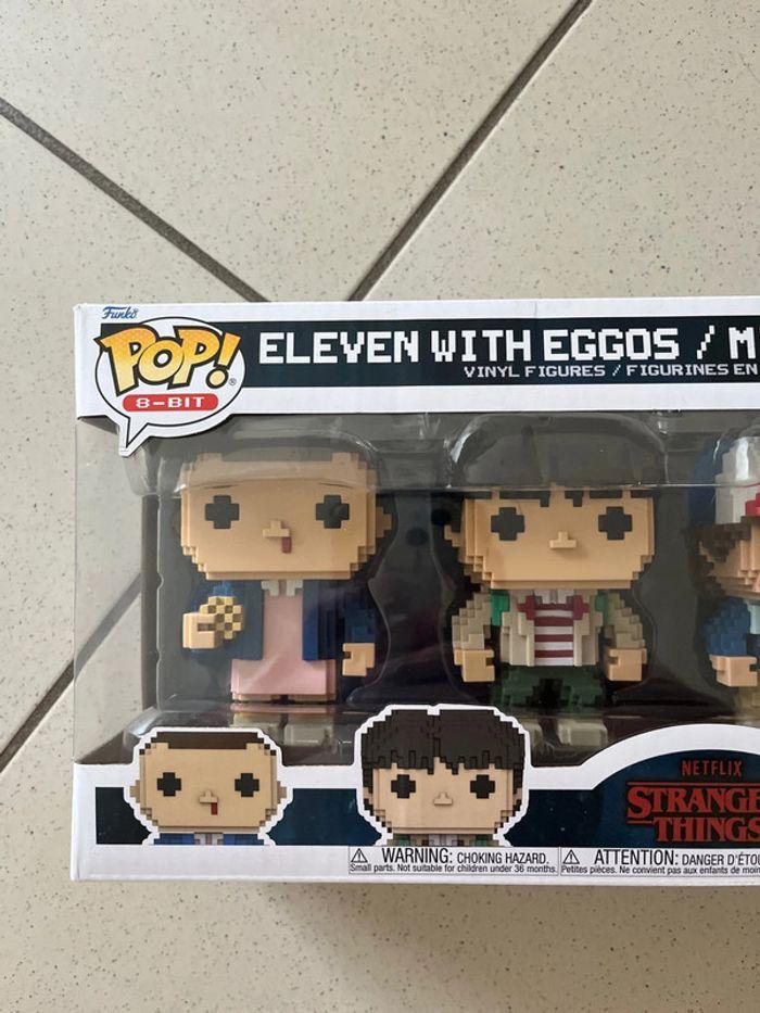 Funko pop stranger things eleven with eggos/Mike/Dustin/Lucas pixel 4 pack boîte scellé - photo numéro 2