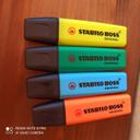 Lot de 4 Stabilo jaune vert bleu orange