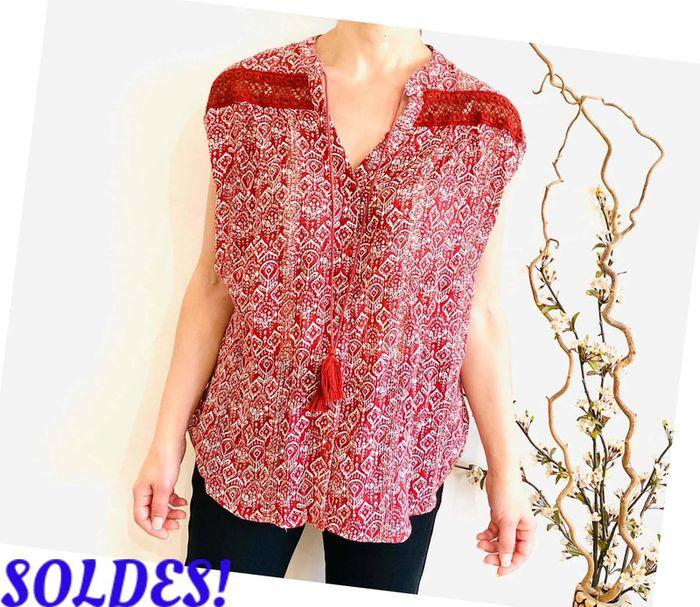 Sublime blouse bordeaux taille S/M - photo numéro 1